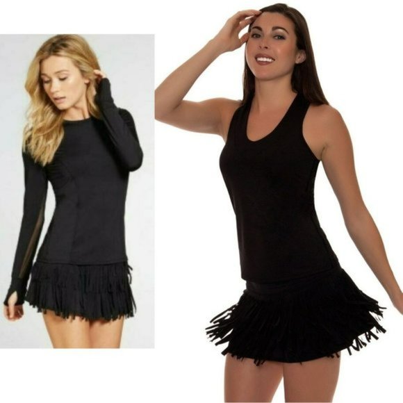 Nwt Lucky In Love Fringe Active Tennis Skirt Skort Shorts L Large - Picture 1 of 13